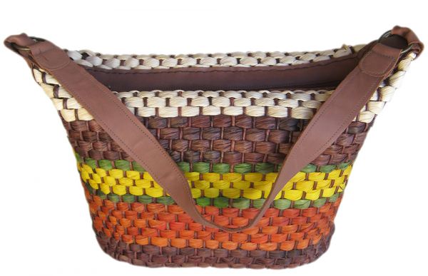 Bolsa de Ombro em Palha de Milho Colorida