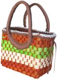 Bolsa de Mão em Palha de Milho Colorida com Necessaire