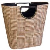 Bolsa em Palha Mesclada com Alça Aro de Metal