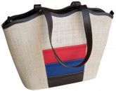 Bolsa cor Crua grande c/ tiras coloridas