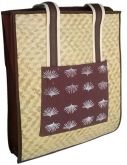 Bolsa de Praia em Palha c/ tecido e carnaúba trançada