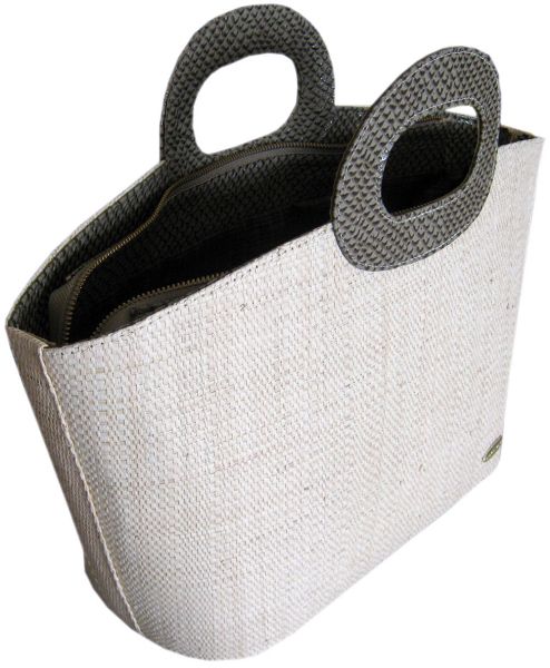 Bolsa de Palha Grande com Alça em Couro Ecológico