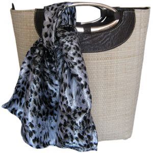 Bolsa de Palha de Buriti c/Alça Aro Metal com Lenço Selvagem